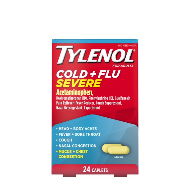 TYLENOL COLD&FLU SEVERE 24 S PK3 / UOM C12