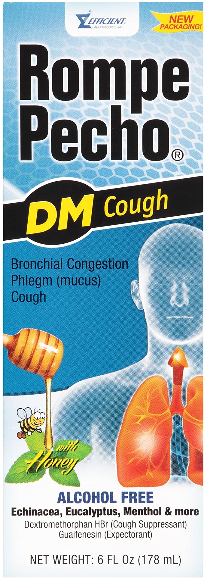 Rompe Pecho DM non-drowsy cough syrup 6 oz bottle