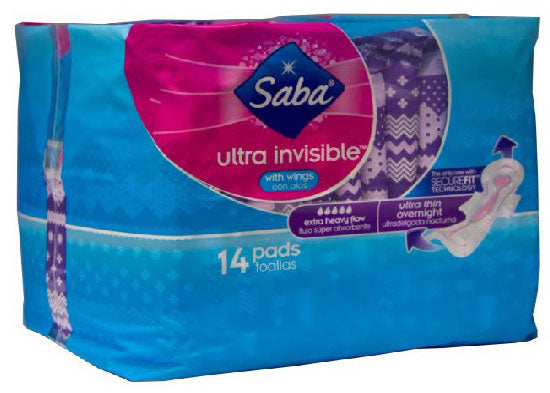 Saba¨ Buenas Noches¨ Ultra Invisibleª Ultra Thin Overnight with Wings