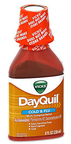 DayQuil Non-Drowsy Cold and Flu Medicine 8 oz liquid for daytime cold relief