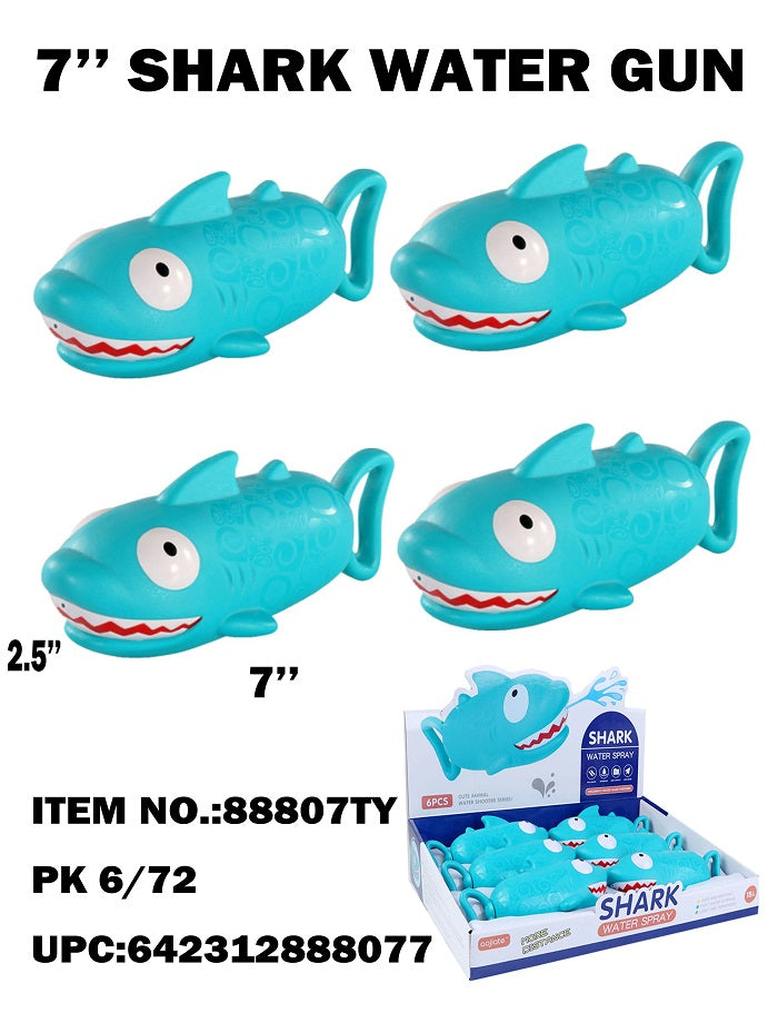 TOYS BLUE SHARK WATER GUN 7" DISPLAY 6CT / UOM DSP