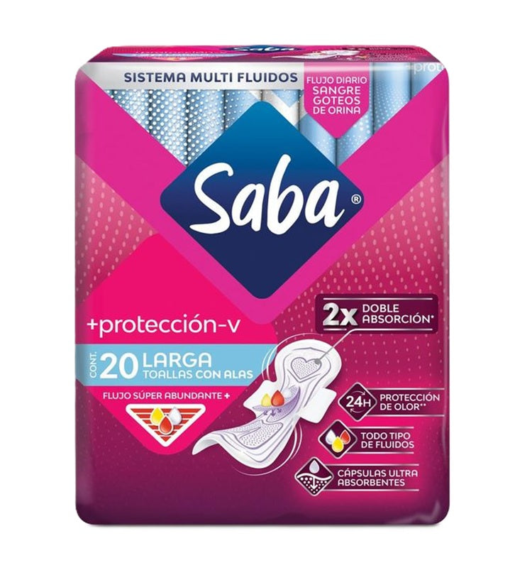 Saba V-Confident Long W/Wings 20 Count | Pack of 6