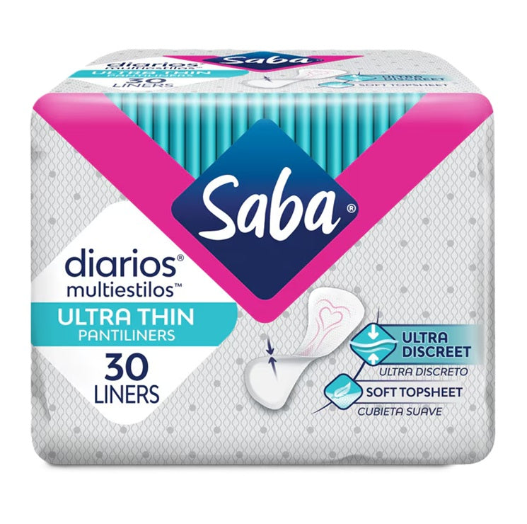 Saba Multi Estilo Protectores Diarios 30 Count | Pack of 12