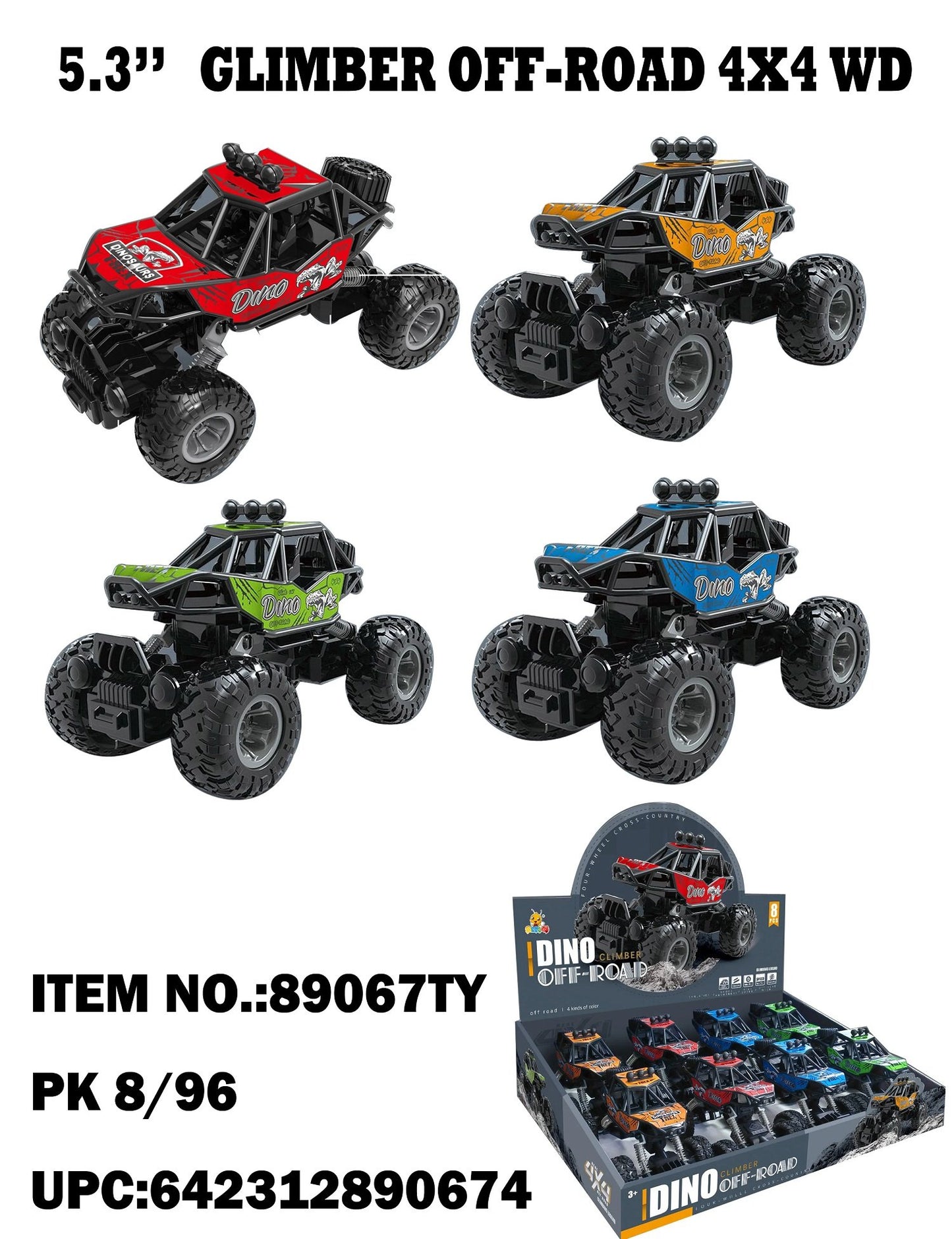 Toys Inertia Off-road Truck Display 8 Count (Display)