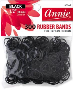 Annie Rubber Bands 300 Count Black | Box of 12