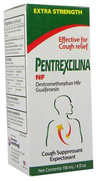 Pentrexcilina NF Extra Strength Dextromethorphan Hbr Guaifenesin Adult Cough Syrup 4 fl oz