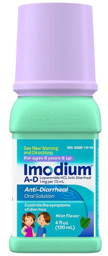 Imodium A-D Liquid Anti-Diarrheal Medicine For Kids Mint, 4.0 fl oz
