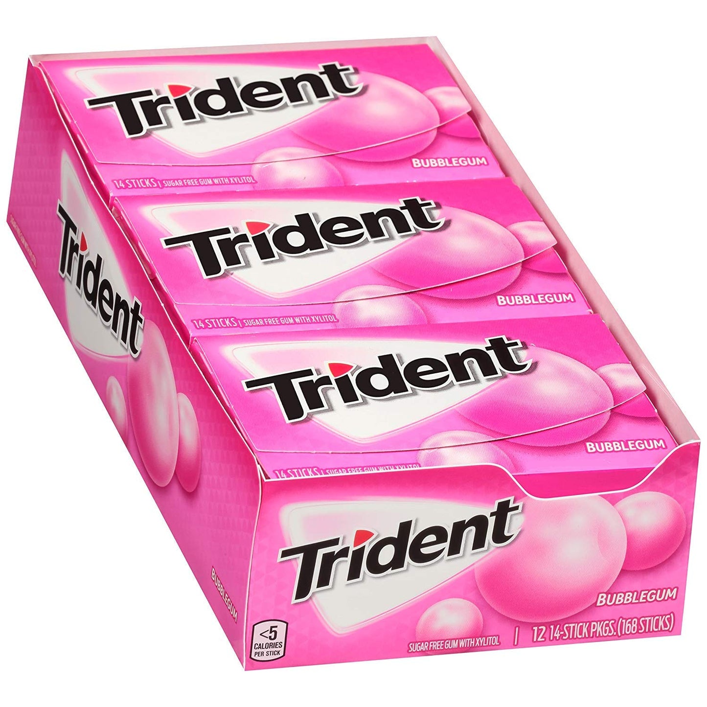 Trident Value Pack 14s Bubble Gum Sugar Free Display
