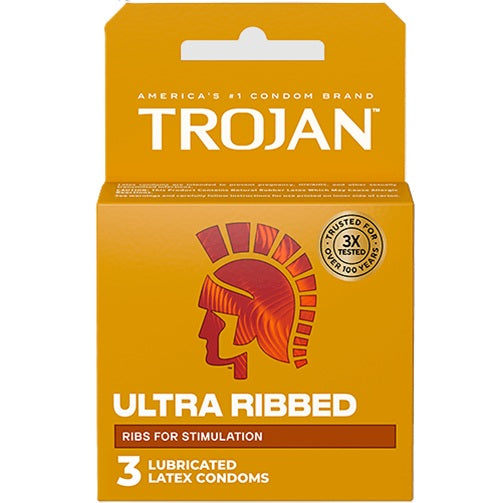 CONDOMS TROJAN ULTRA RIBBED 3CT PK6  /  UOM C12