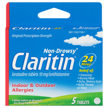 Claritin Allergy Relief 24 Hour Non-Drowsy Loratadine Tablets, 5 Count