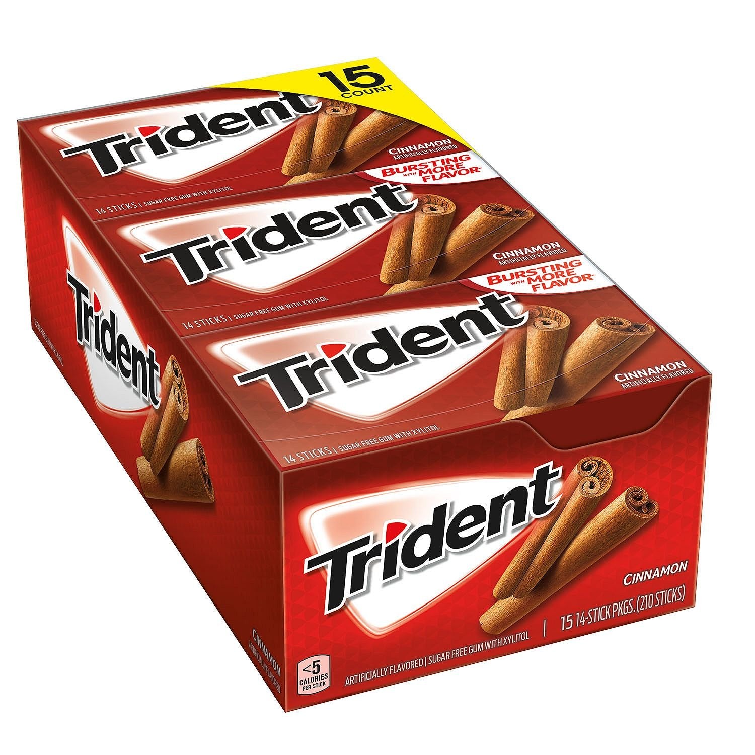 Trident Value Pack 14s Cinnamon Sugar Free Gum Display