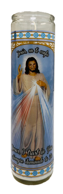 VELADORA JESUS EN TI CONFIO BLANCA C12 / UOM C12