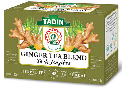 Tadin Ginger Jengibre herbal tea 24 count box for digestion and nausea relief