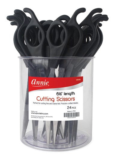Annie Stainless Steel Straight Hair Shears 6.5 Inch Black