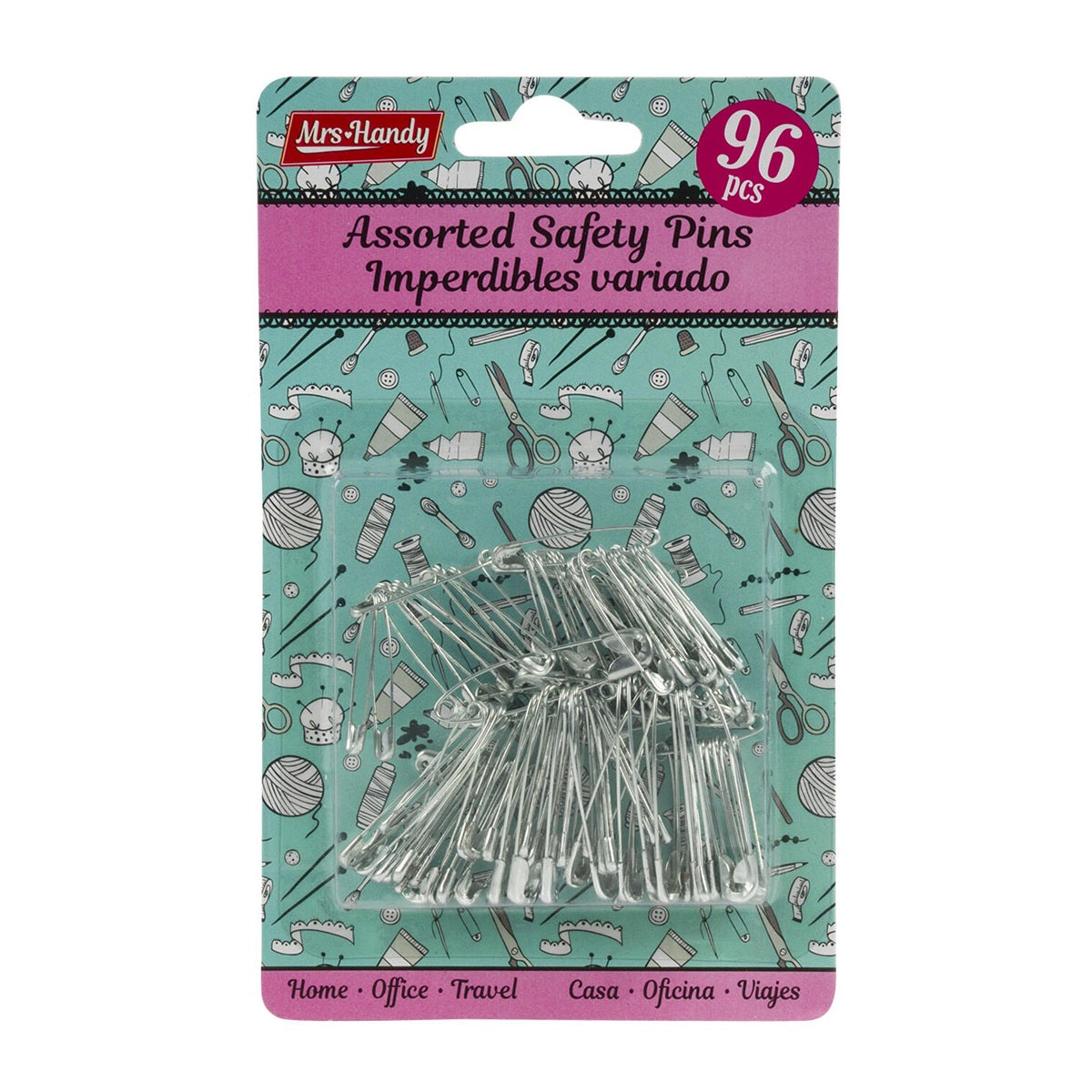 THREADS & NOTIONS SILVER SAFETY PINS 100pc CASE 12  /  UOM C12