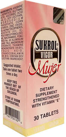 SUKROL VIGOR WOMAN 30 Tablets Dietary Supplement Sukrol Vigor Mujer W/ Vitamins