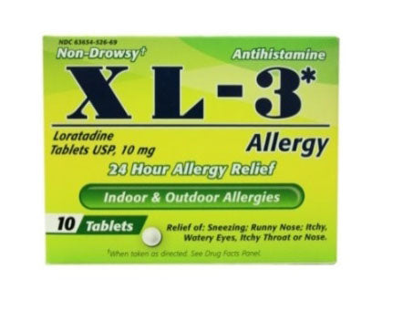 XL-3 Allergy antihistamine tablets for runny nose sneezing and allergy relief