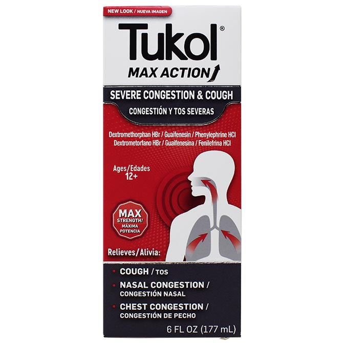 Tukol Max Action Severe Congestion & Cough Liquid Cold Medicine 6 fl oz