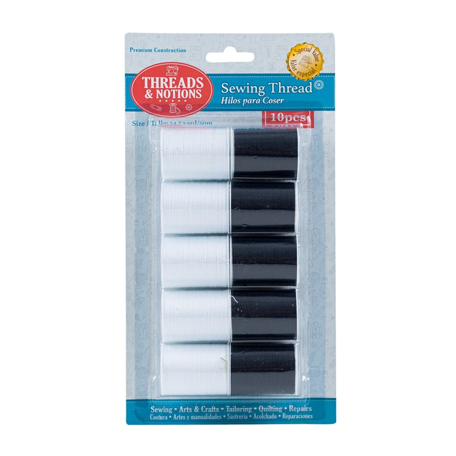 Sewing Thread BW / Hilo de Coser BN | Pack of 12