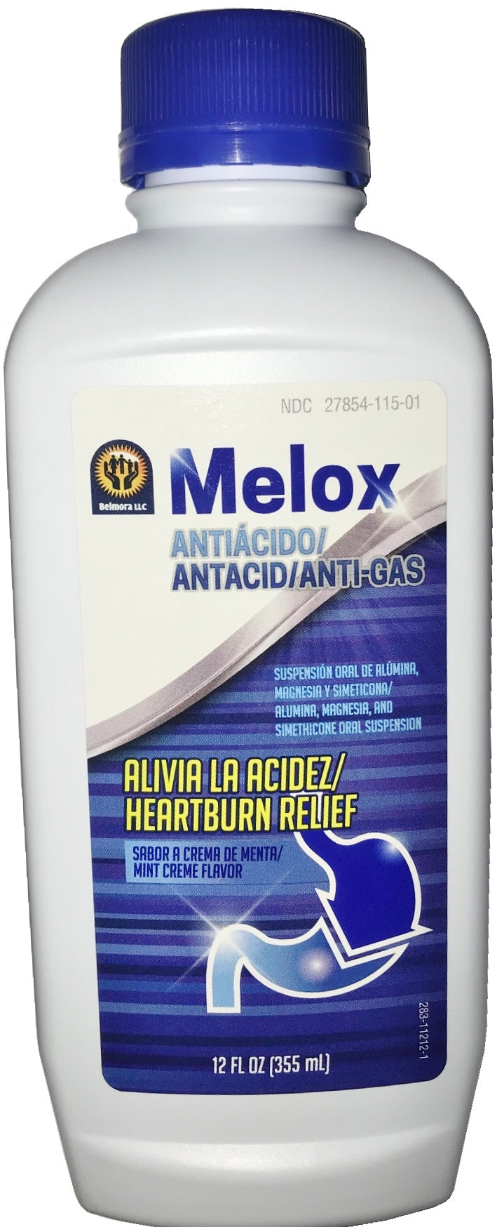Melox Antacid/Anti-Gas, Mint Creme Flavor 12 fl oz