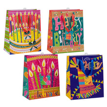 GIFT BAG LARGE HAPPY BIRTHDAY MATTE ASSORTED PK12 / UOM M120