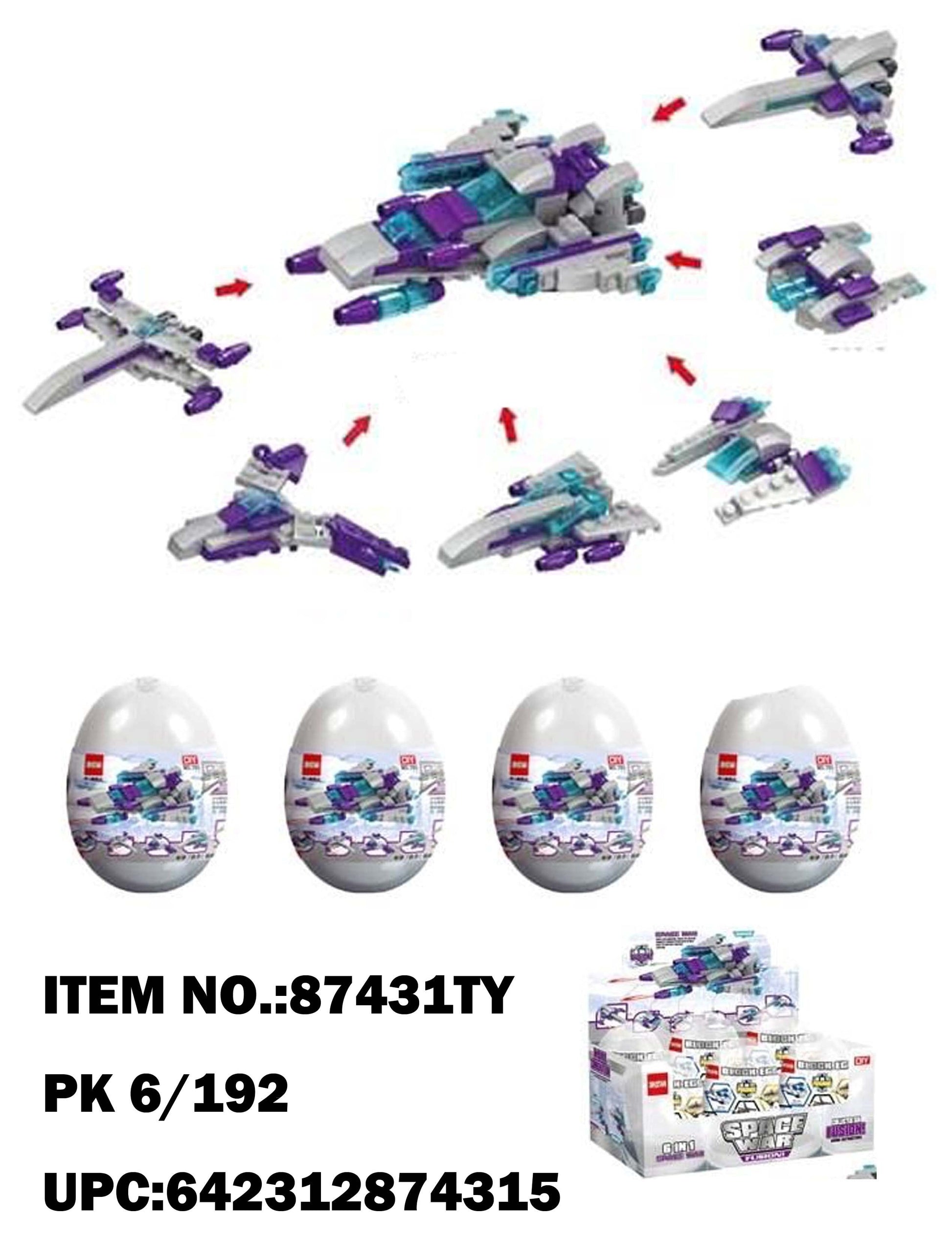 TOYS DYI BLOCK TOYS SPACE WAR DISPLAY 6CT  /  UOM DSP