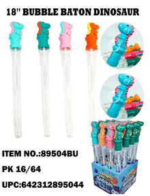 TOYS BUBBLE STICK 18" DINOSAUR SWORD DISPLAY 16CT