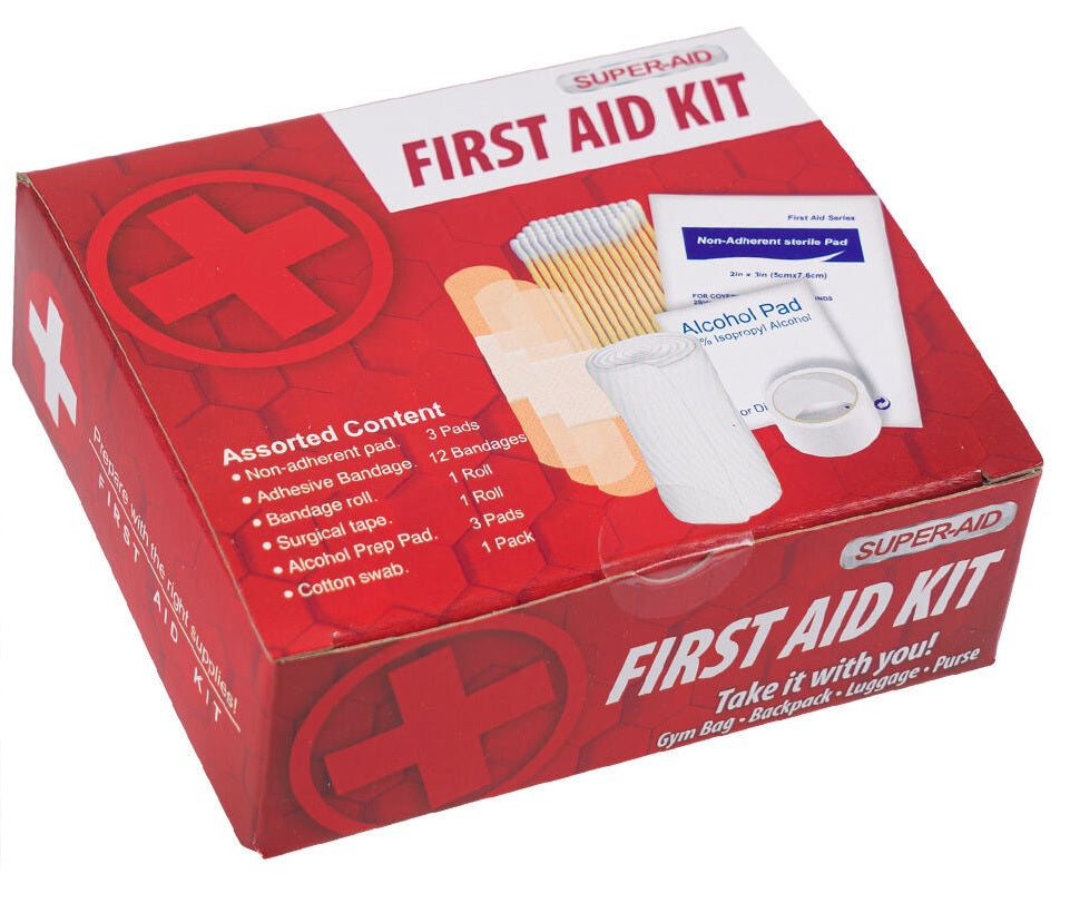 SUPER-AID DISPOSABLE & PORTABLE PREMIUM MATERIAL FIRST AID KIT 21pc