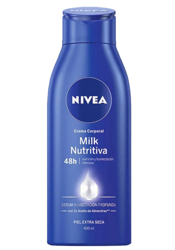 Nivea Crema Body Piel Milk Nutritiva Extra Seca 400ml | Pack of 6