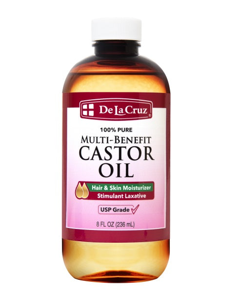 De La Cruz 100% Pure Expeller-Pressed Castor Oil, USP Grade
