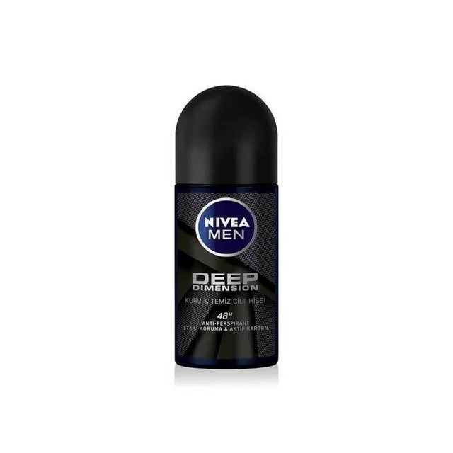 Nivea Deo Roll On Men Deep Blk Chrcoal 50ml | Pack of 6