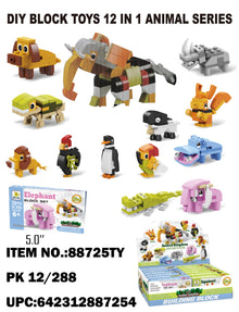 Toys Dyi Block Toys Animal Series Display 12 Count (Display)