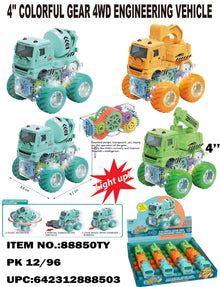 Toys Light Up Construction Vehicle Display 12 Count (Display)