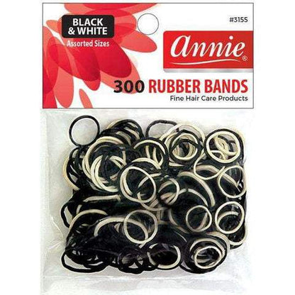 Annie Rubber Bands Asst Size 300 Count Black / White | Box of 12