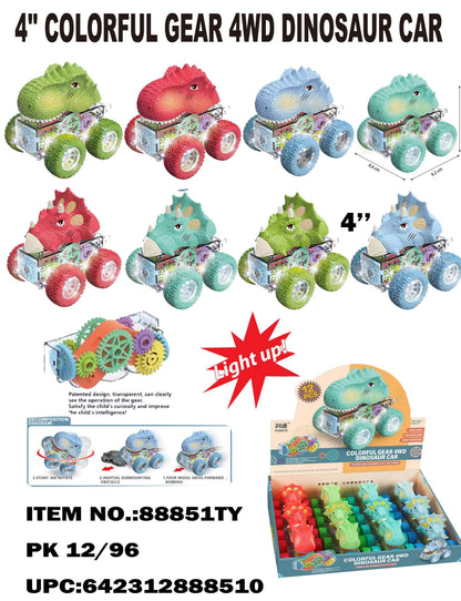 Toys Light Up Dinosaur Friction Car Display 12 Count (Display)