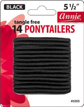 Annie No Tangle Ponytailers 5.5IN 14 Count Black | Box of 12