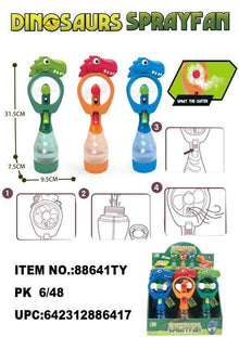 Toys Dinosaur Spray Fan Display 6 Count (Display)