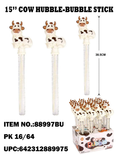 Toys 15 Cow Hubble-bubble Stick Display 16 Count" (Display)