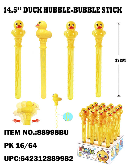 Toys Duck Hubble Bubble Stick DISPLAY16 Count